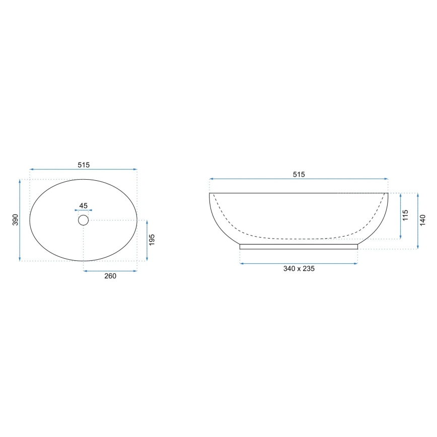 REA-U0627 - Stalviršio praustuvas CAROLA 39x51,5 cm, keramika, smėlio / rudos spalvos