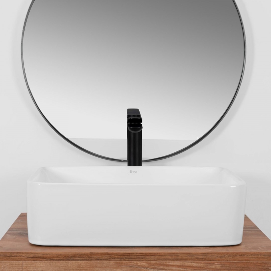 REA-U0669 - Praustuvas ant stalviršio ANITA 37,5 x 48,5 cm keramika/blizgi balta