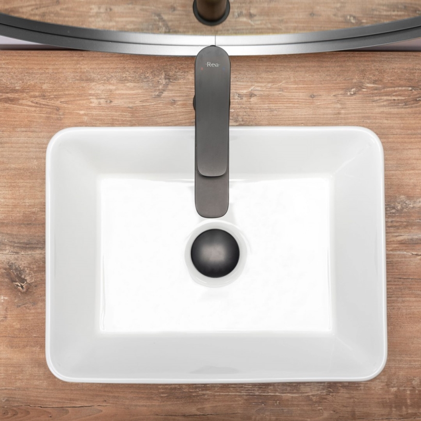 REA-U0952 - Praustuvas ant stalviršio ANITA MINI 31x41 cm keramika/blizgi balta