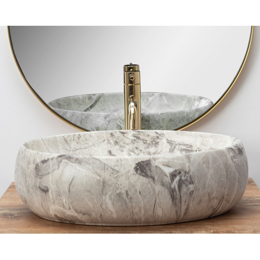 REA-U1020 - Ant stalviršio montuojamas praustuvas LINDA 34x48,5 cm keramika/akmens imitacija