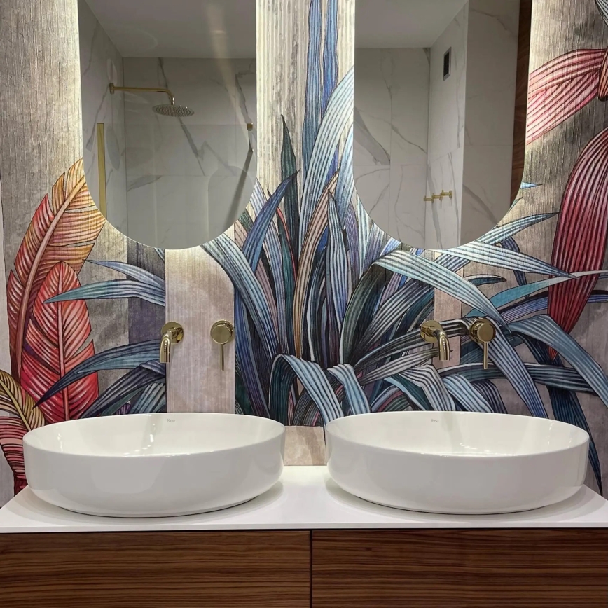 REA-U1223 - Praustuvas ant stalviršio QUEEN 41,5x55 cm keramika/blizgi balta