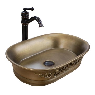 REA-U3305 - Ant stalviršio pastatomas praustuvas WILMA RUSTIC 38x55 cm keramika/varinis