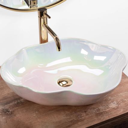 REA-U3309 - Praustuvas ant stalviršio PEARL 38x50,5 cm keramika/įvairiaspalvis