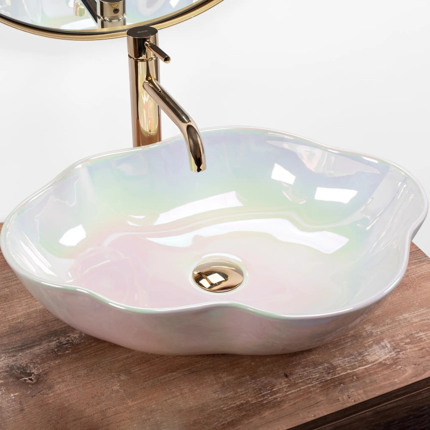 REA-U3309 - Praustuvas ant stalviršio PEARL 38x50,5 cm keramika/įvairiaspalvis
