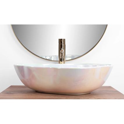 REA-U3309 - Praustuvas ant stalviršio PEARL 38x50,5 cm keramika/įvairiaspalvis