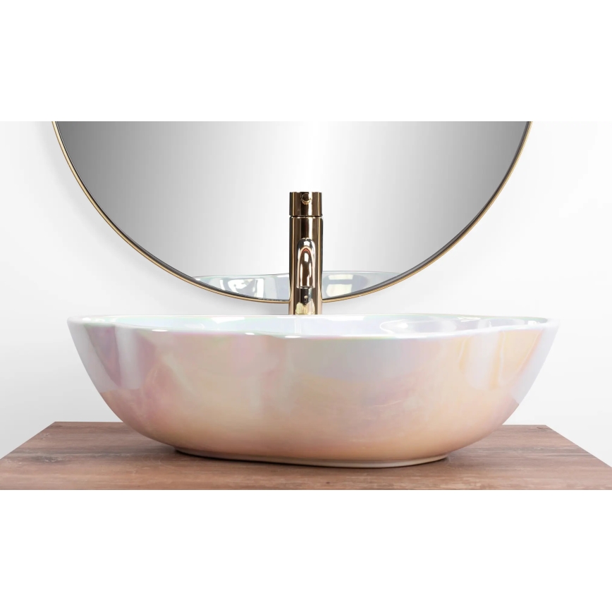REA-U3309 - Praustuvas ant stalviršio PEARL 38x50,5 cm keramika/įvairiaspalvis