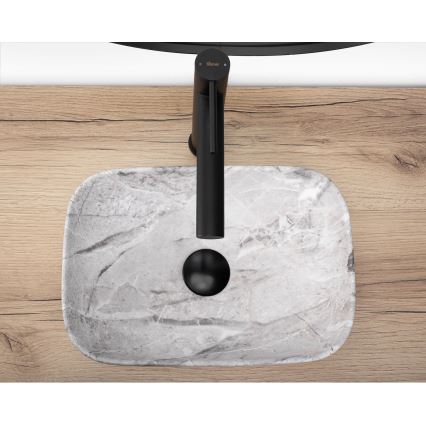 REA-U3321 - Praustuvas ant stalviršio BELINDA MINI 25x36 cm keramika/pilka/akmens imitacija