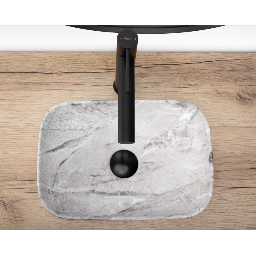 REA-U3321 - Praustuvas ant stalviršio BELINDA MINI 25x36 cm keramika/pilka/akmens imitacija