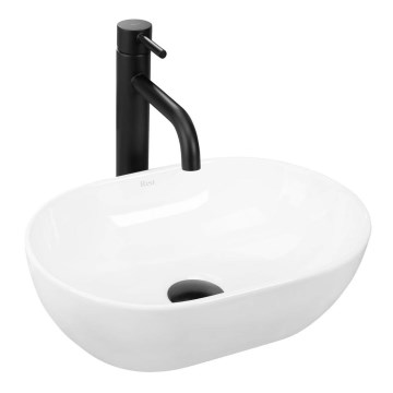 REA-U3322 - Praustuvas ant stalviršio AMELIA MINI 26x38 cm keramika/blizgi balta