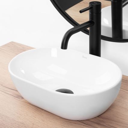 REA-U3322 - Praustuvas ant stalviršio AMELIA MINI 26x38 cm keramika/blizgi balta