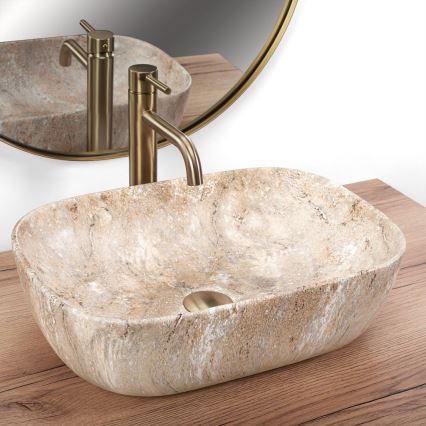 REA-U3323 - Praustuvas ant stalviršio BELINDA 33,5x46,5 cm keramika/akmens imitacija