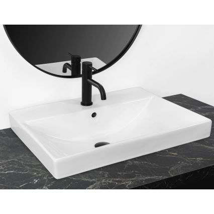 REA-U3326 - Įleidžiamas praustuvas MANDY 46x60 cm keramika/blizgi balta