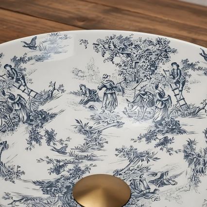 REA-U3608 - Praustuvas ant stalviršio JULIANA 40 cm keramika/balta/mėlyna