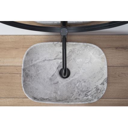 REA-U3800 - Praustuvas ant stalviršio LIVIA 33,5x46,5 cm keramika/pilka/akmens imitacija