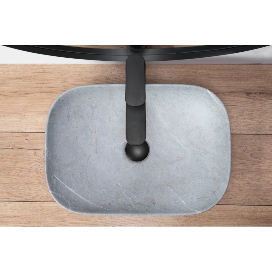 REA-U3801 - Praustuvas ant stalviršio LIVIA 33,5x46,5 cm keramika/pilka/akmens imitacija