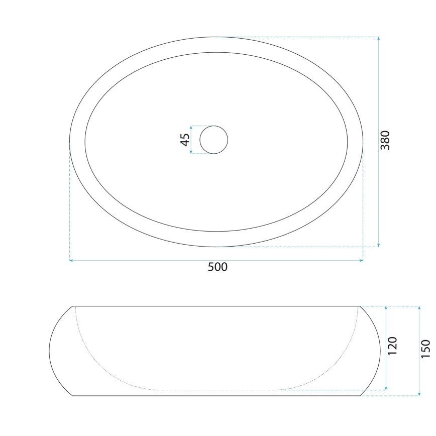 REA-U4332 - Ant stalviršio montuojamas praustuvas MIKA 38x50 cm smėlinė/pilka/akmens imitacija