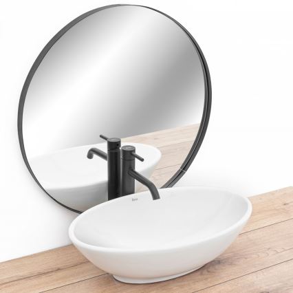 REA-U4603 - Praustuvas ant stalviršio PAMELA 33x53 cm keramika/blizgi balta