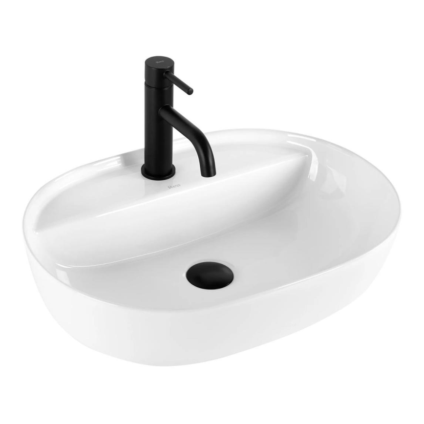 REA-U4620 - Ant stalviršio pastatomas praustuvas AURA 38,5x50,5 cm keraminis / blizgi balta