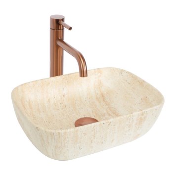 REA-U4700 - Praustuvas ant stalviršio BELINDA 25x36 cm keramika/smėlio spalva/akmens imitacija