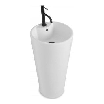 REA-U5635 - Laisvai pastatomas praustuvas BLANKA 85x40 cm keramika/blizgi balta