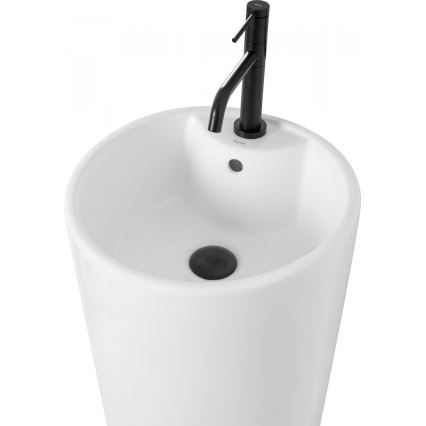 REA-U5635 - Laisvai pastatomas praustuvas BLANKA 85x40 cm keramika/blizgi balta