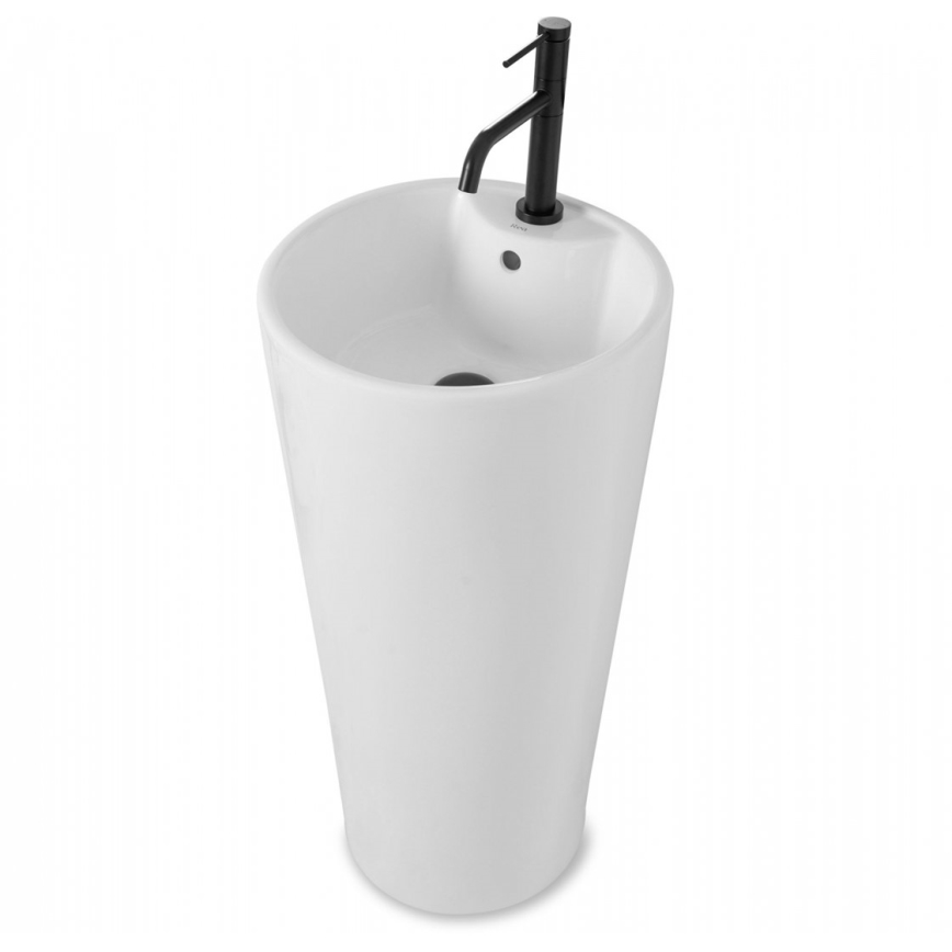 REA-U5635 - Laisvai pastatomas praustuvas BLANKA 85x40 cm keramika/blizgi balta