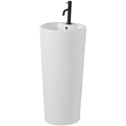 REA-U5635 - Laisvai pastatomas praustuvas BLANKA 85x40 cm keramika/blizgi balta