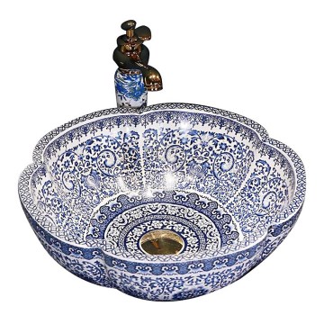 REA-U5666 - Praustuvas ant stalviršio VIVIEN, skersmuo 42,5 cm, keramika, ornamentinis raštas