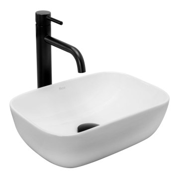 REA-U5667 - Praustuvas ant stalviršio BELINDA MINI 25x36 cm keramika / blizgi balta