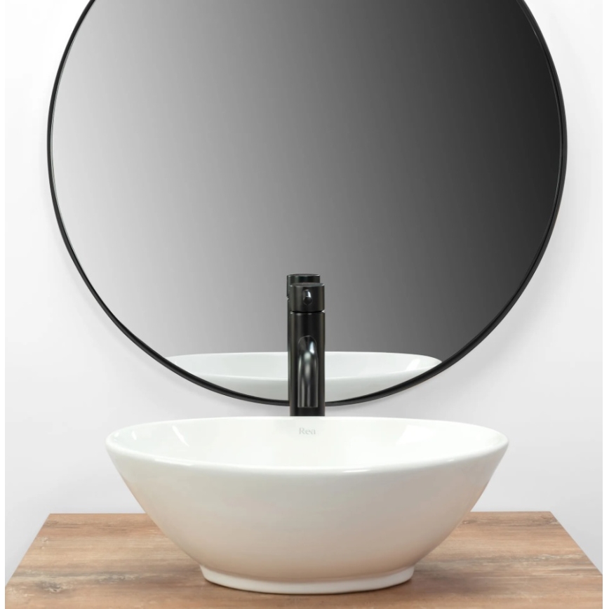 REA-U5804 - Praustuvas ant stalviršio PAMELA MINI 26,5x40 cm keramika/blizgi balta