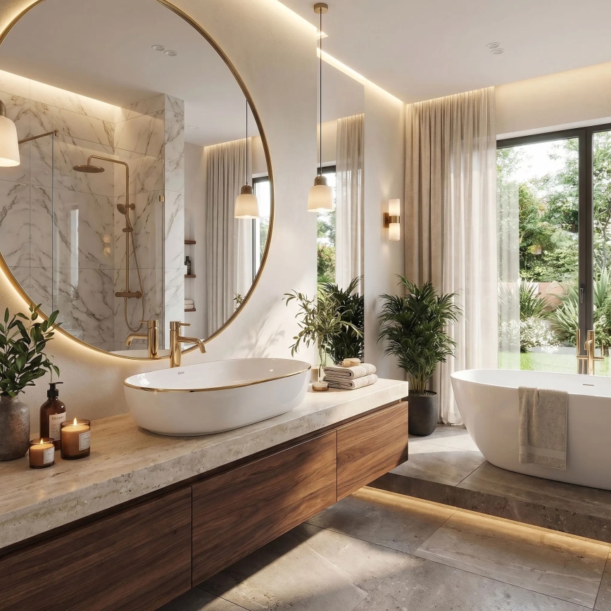 REA-U6211 - Praustuvas ant stalviršio CLEO 41x60,5 cm keramika/balta/auksinė