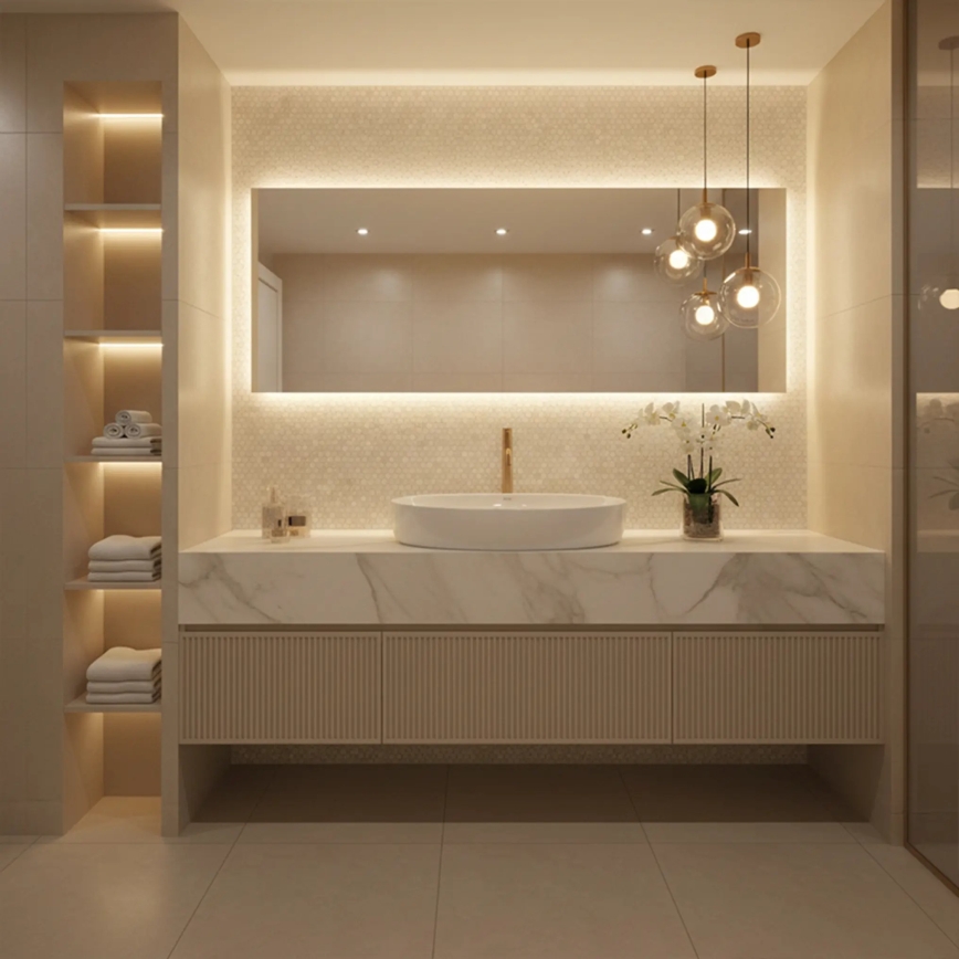 REA-U6371 - Ant stalviršio montuojamas praustuvas JOANA 40,5x65,5 cm keramika/blizgi balta