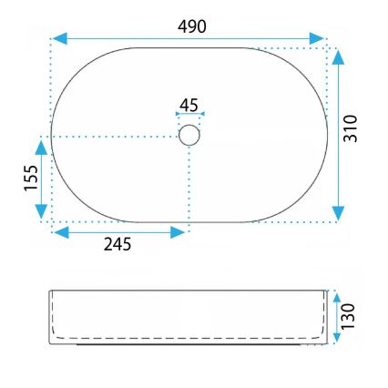 REA-U6376 - Praustuvas ant stalviršio VANDA 31x49 cm keramika/matinė rožinė