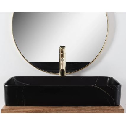 REA-U6510 - stalviršio praustuvas DENIS 35x61,5 cm keramika/matinė juoda