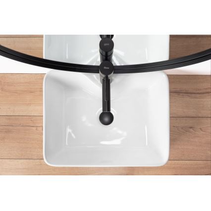 REA-U6524 - Praustuvas ant stalviršio KELLY 38x49 cm keramika/blizgi balta