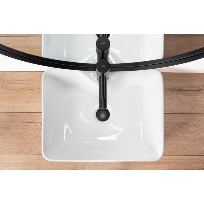 REA-U6524 - Praustuvas ant stalviršio KELLY 38x49 cm keramika/blizgi balta