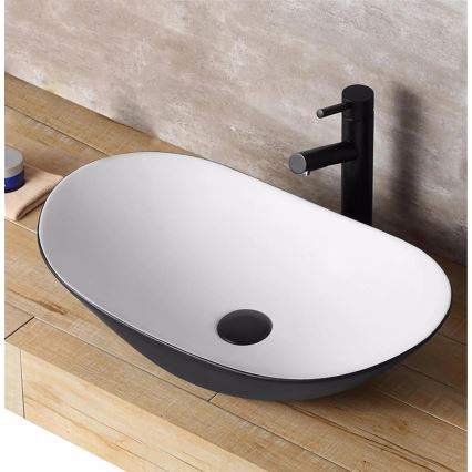 REA-U6600 - Praustuvė ant stalviršio ROYAL 36x62,5 cm keramika/balta/juoda