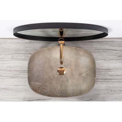 REA-U6647 - Praustuvas ant stalviršio FREJA 39,5x51 cm keramika/pilka/marmuro dekoras