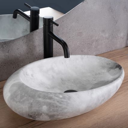 REA-U6651 - Praustuvas ant stalviršio ROXY 31x49 cm keramika/pilka/akmens imitacija