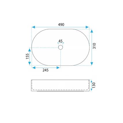 REA-U7342 - Praustuvas ant stalviršio VANDA 31x49 cm keramika/smėlio spalva/akmens imitacija