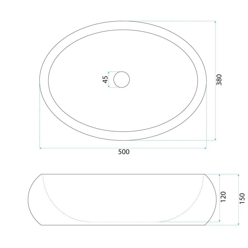 REA-U7348 - Praustuvas ant stalviršio MIKA 38x50 cm oranžinis/smėlio spalvos/su akmens imitacija