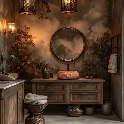 REA-U7349 - Praustuvas ant stalviršio MIKA 38x50 cm oranžinė/akmens imitacija