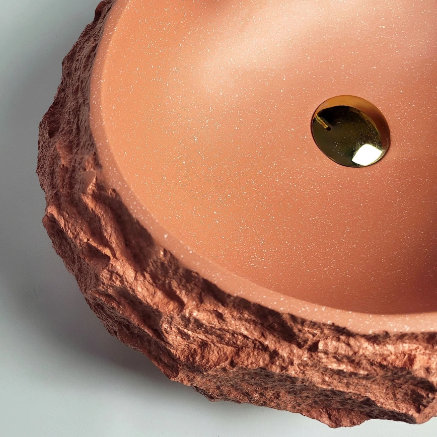 REA-U7349 - Praustuvas ant stalviršio MIKA 38x50 cm oranžinė/akmens imitacija