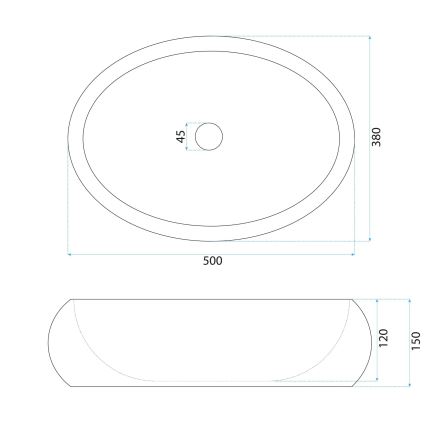 REA-U7349 - Praustuvas ant stalviršio MIKA 38x50 cm oranžinė/akmens imitacija