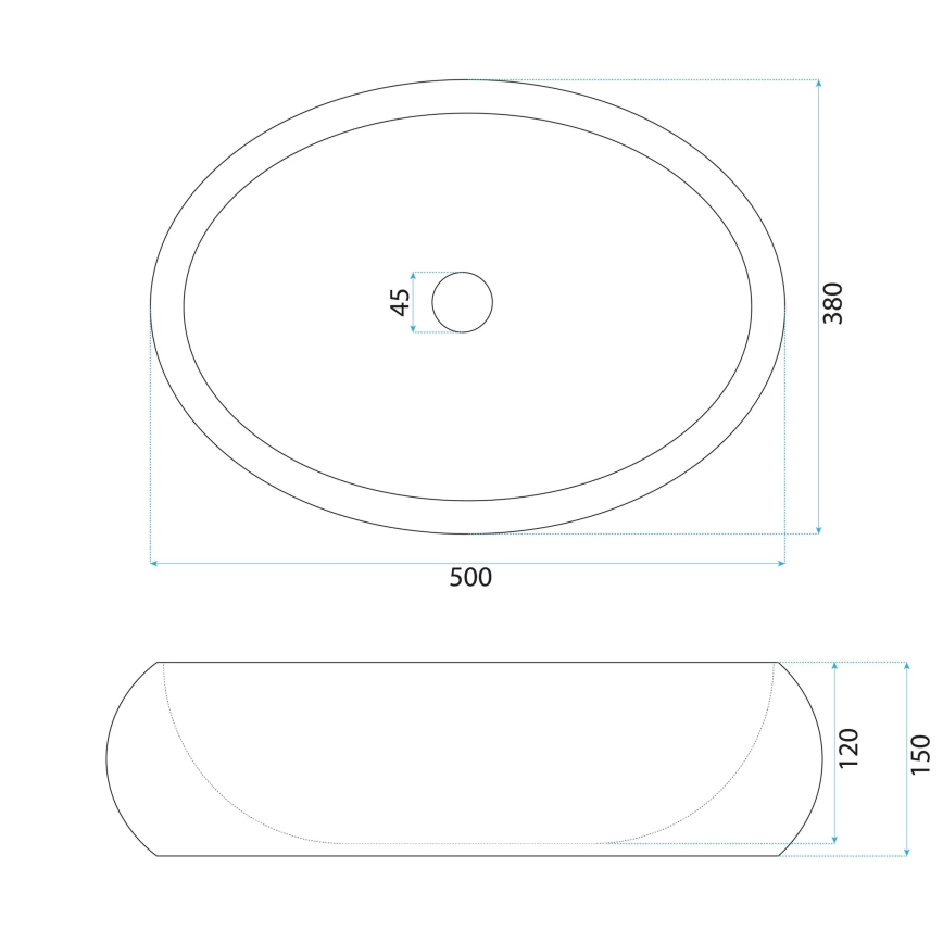 REA-U7349 - Praustuvas ant stalviršio MIKA 38x50 cm oranžinė/akmens imitacija