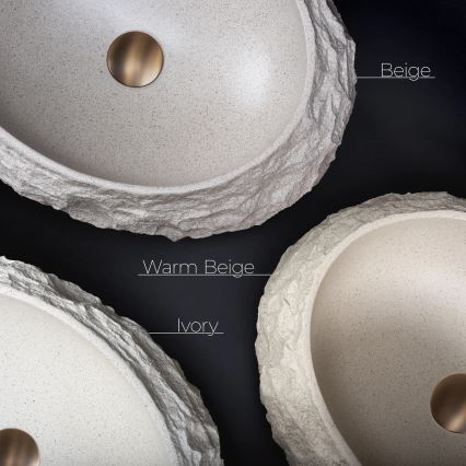 REA-U7350 - Praustuvas ant stalviršio MIKA 38x50 cm baltas/akmens imitacija