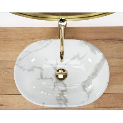 REA-U8001 - Praustuvas ant stalviršio AMELIA 34,5x48 cm keramika / marmuro dekoras