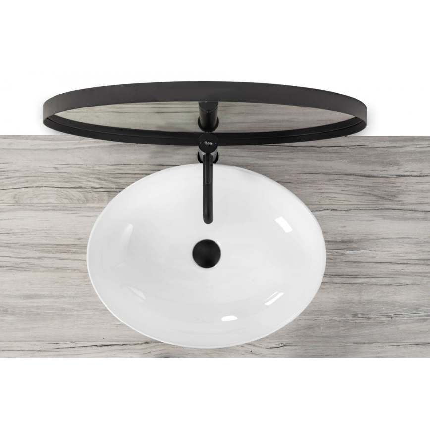 REA-U8198 - Ant stalviršio montuojamas praustuvas CAROLA SLIM 39x51,5 cm keramika/blizgi balta