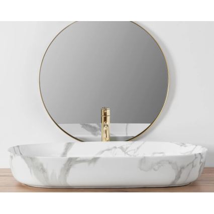 REA-U8403 - Praustuvas ant stalviršio CLEO 41x81 cm keramika/marmuro dekoras