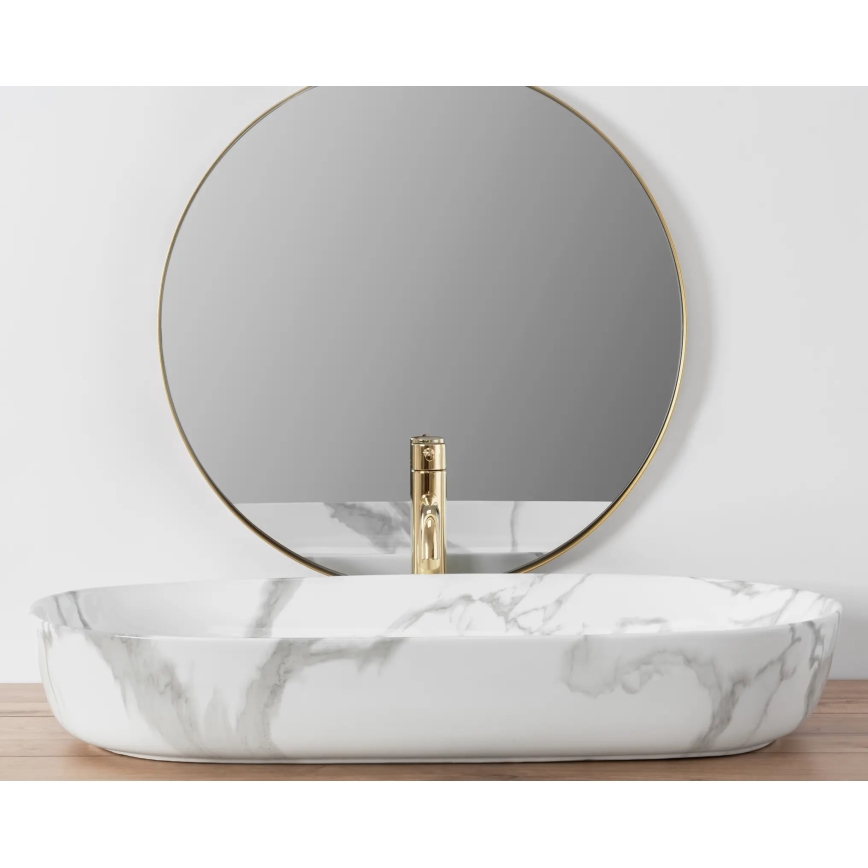 REA-U8403 - Praustuvas ant stalviršio CLEO 41x81 cm keramika/marmuro dekoras
